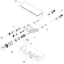 HSK Ersatzteile Glasscheibenset (Schwarz), E98671-4-44 E98671-4-44