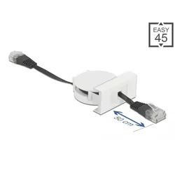 DELOCK Easy 45 Modul Netzwerk Aufrollkabel RJ45 Cat.5e schwarz