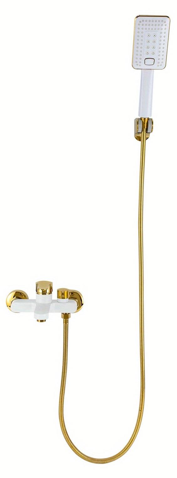 Badearmatur - Mischarmatur - Handbrause - Wandarmatur - Badezimmer-Set - Messing - Wasserfallauslauf - Aufputzmontage