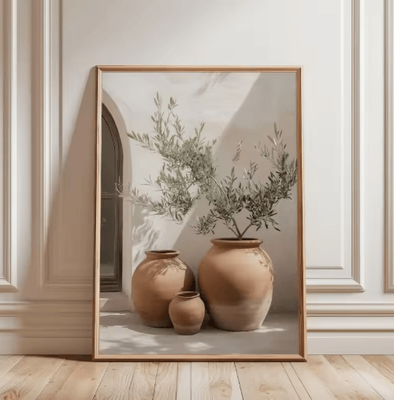 Inspire Picks Minimalist Olive Tree Canvas Wall Art Mediterranean Frameless Still Life Poster 15 20x30cm No Frame