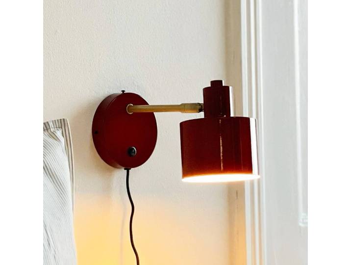 Dyberg Larsen Wandlampe Ocean, dunkelrot, Ausladung 30 cm Ocean, rot, für Wohn- / Esszimmer, Metall, Design