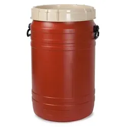 Superweithalsfass SWH 75, aus Polyethylen (PE), 75 Liter Volumen, braun/beige