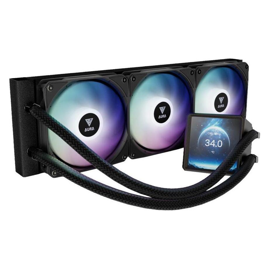 Gamdias Aura GL360 liquid processor cooler black LCD aRGB lighting (66496096)