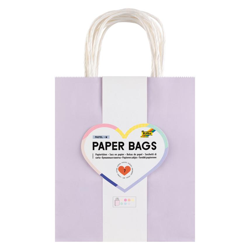 Folia Papiertüten M PASTELL, 110-125g/m² Kraftpapier (7x) (21849/7)