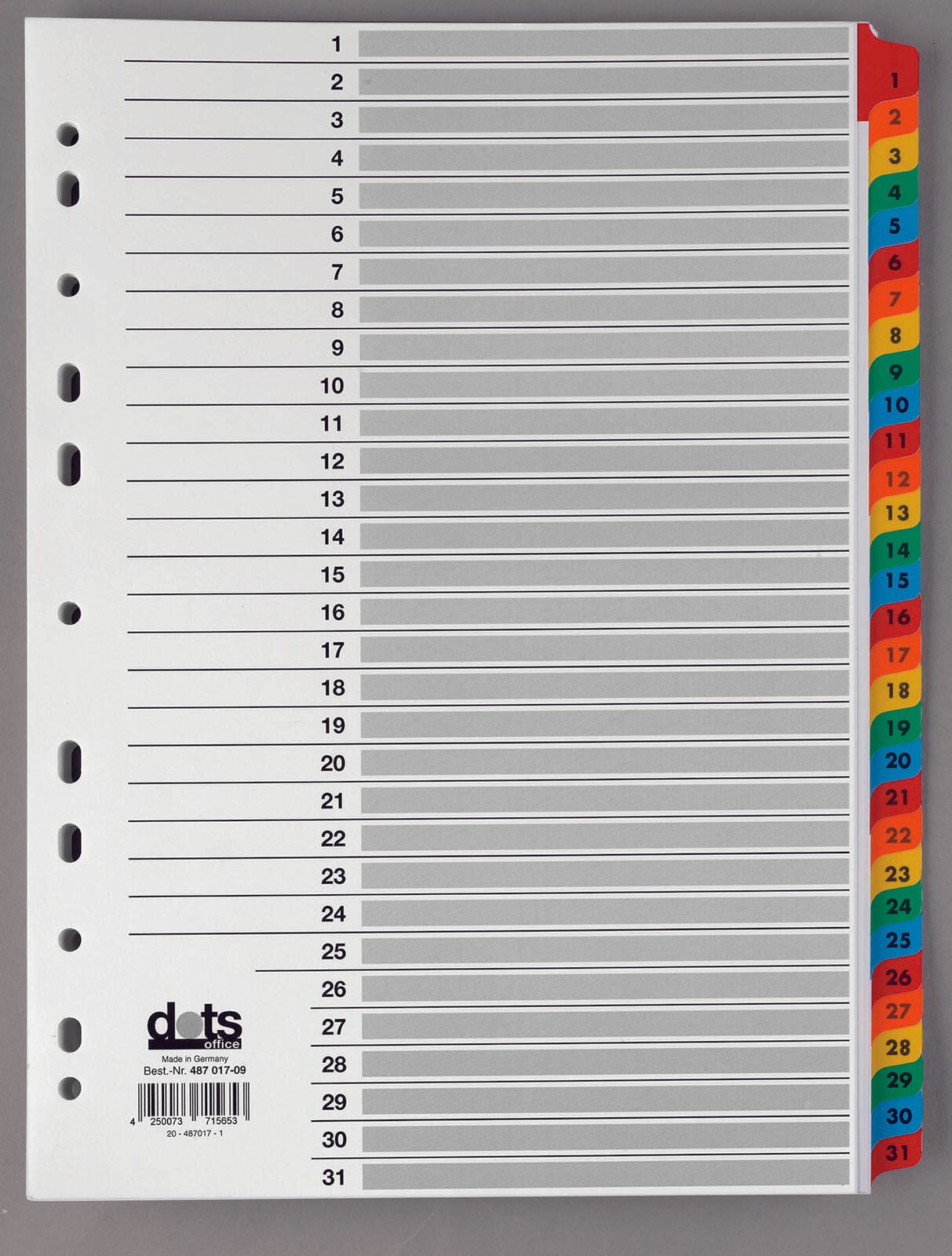 dots Ordnerregister Vollformat 1-31 DIN A4 083-0464-001-835