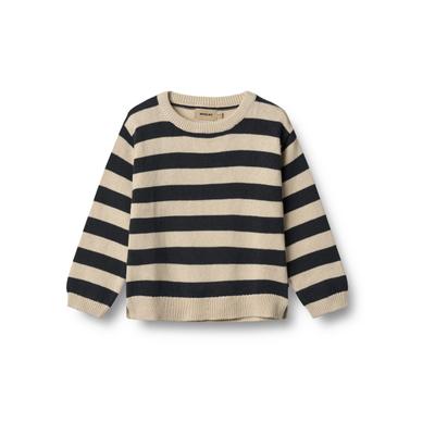 Sweater WHEAT "WHEAT Strickpullover Morgan", Jungen, Gr. 116, navy stripe, 100% Baumwolle, Rundhals, Sweatshirts Sweater