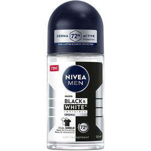 Nivea Antitranspirant Men Black & White Invisible Original, 72h Schutz, für Herren, ohne Ethylalkohol, Roller, 50 ml