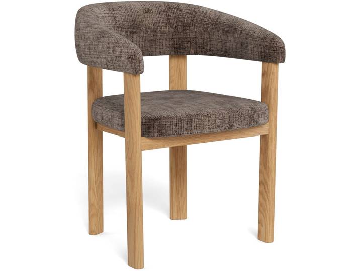 Esszimmerstuhl ACTONA GROUP Polsterstuhl , braun (, matt eiche, matt eiche, braun), B:60cm H:78cm T:54cm, Massivholz, Stühle, Esszimmerstuhl, Esszimmerstuhl, Beine aus massiver Eicher, lackiert