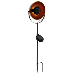 LED Solar Steck Leuchte schwarz-orange Erdspieß Außen Terrassen Lampe Garten Strahler Eglo 48705