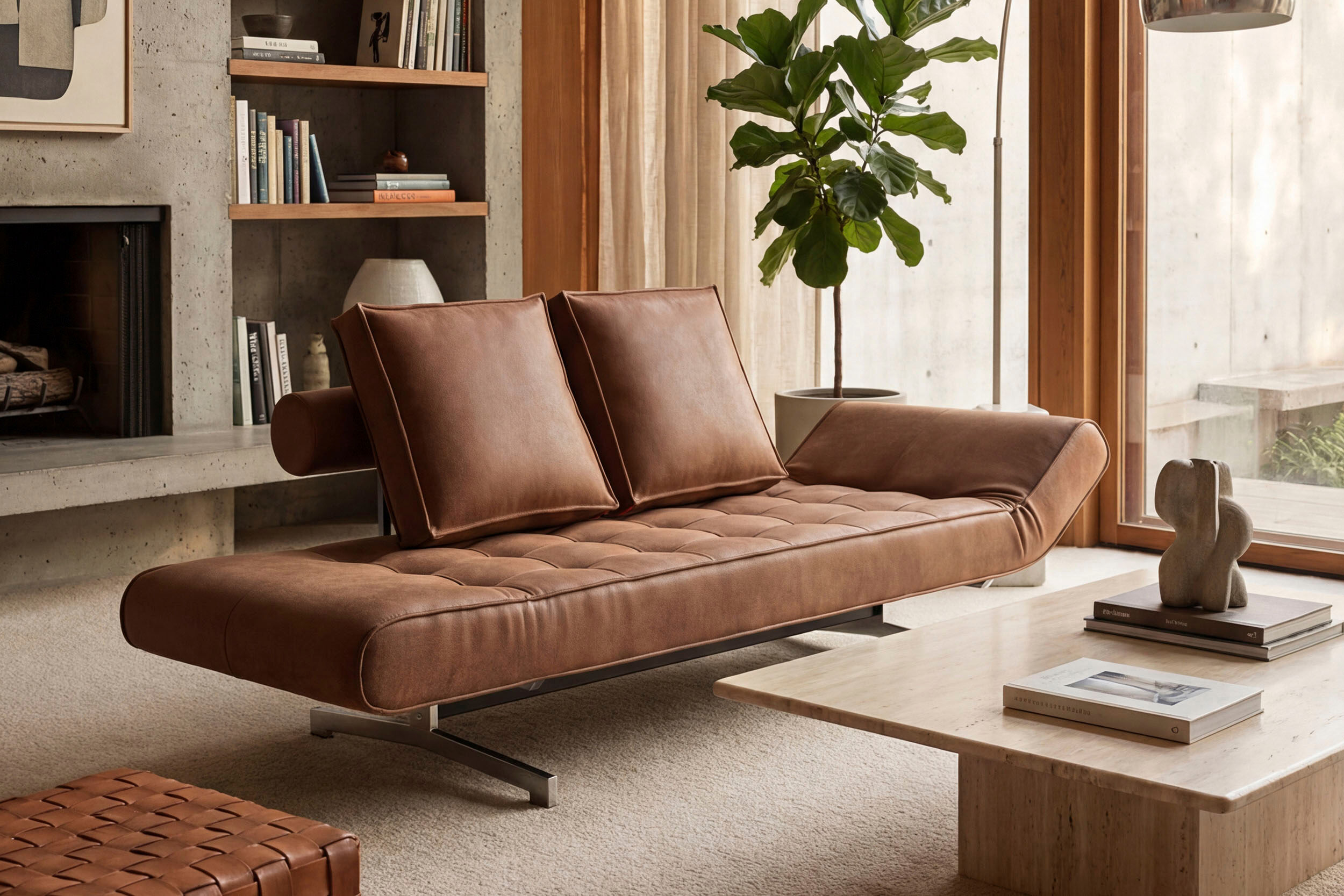 3-Sitzer INNOVATION LIVING ™ "Ghia Schlafsofa, Multi-Wohlfühlsofa, Designfuß", braun, B:178cm H:83cm T:93cm, Sofas, 3-Sitzer, eine große Liegefläche mit geringer Stellfläche, beidseitig abklappbar