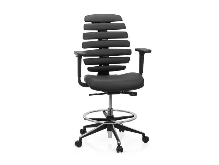 Chaise De Bureau / Siège De Bureau Ergo Line Ii Work Cuir Noir Hjh Office