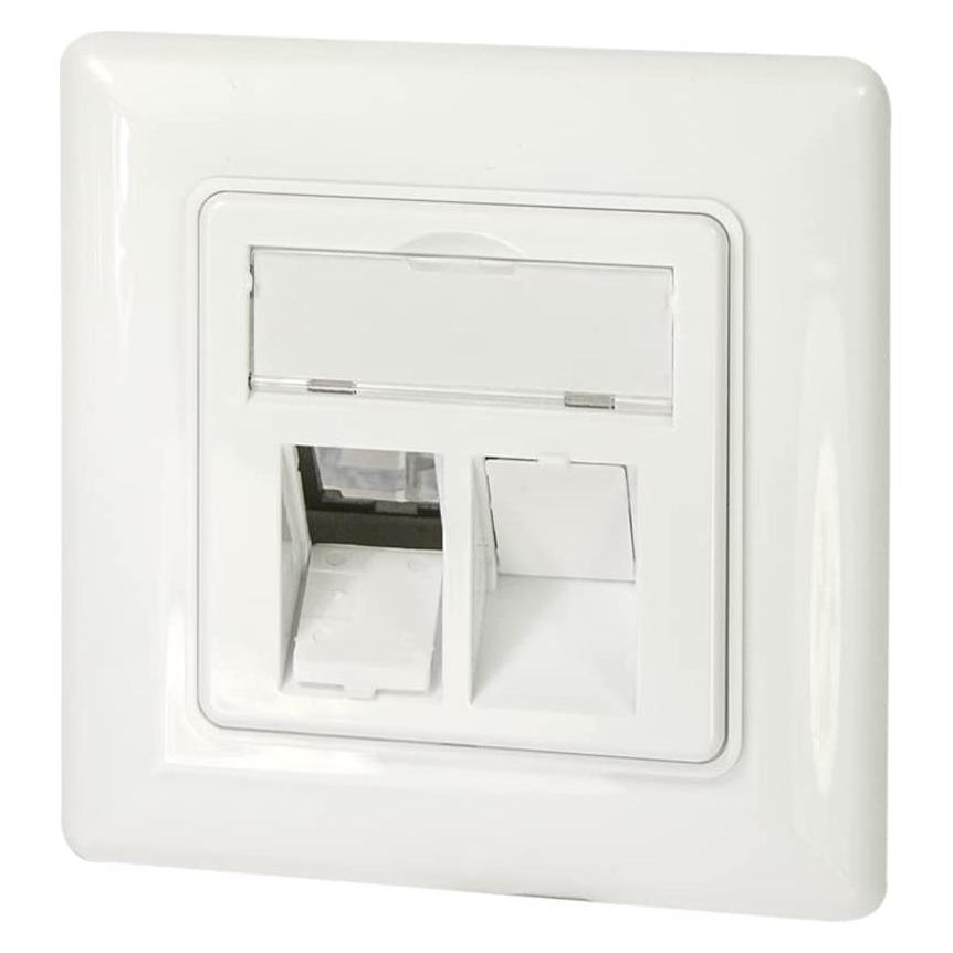 LogiLink Unterputzdose fr Keystone-Module, 2-fach, reinweiá (NK4054)