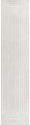 JONATHAN Y Anders High-Low Modern Scandinavian Arch Stripe Monotone Ivory Indoor/Outdoor Rug