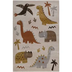 Smart Kids Kinderteppich T-Rex & Friends sand beige meliert 160x230 cm