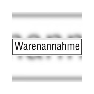 Hinweisschild, Warenannahme, Alu geprägt - 800x200x0.6 mm Aluminium geprägt