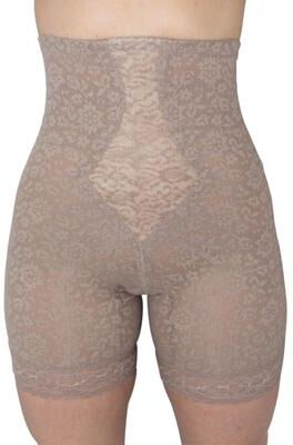 Plus Size Women's No Roll High Waist Lace Thigh Slimmer with Extra Firm Support by Rago in Mocha (Size 8X)