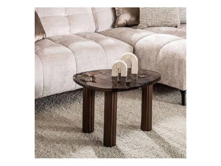 alesvelt Couchtisch ECLIPSE LUCA Größe L Organischer Gussglas-Tisch (1-Tisch), 70x59x45cm