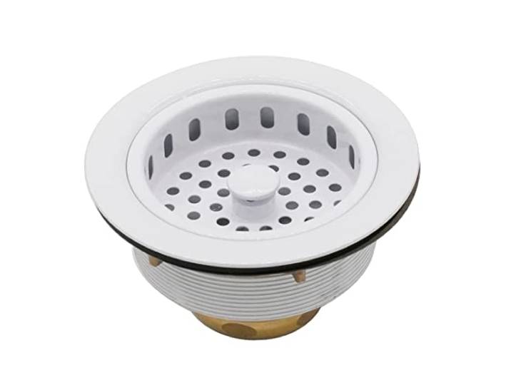 WESTBRASS D214-50 Küchenkorb-Sieb, weiß-Powder White, 1 Pack
