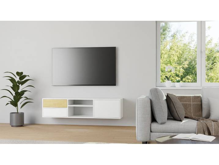 Enfilade suspendue sur mesure MDF mélaminé MDF Blanc mat
