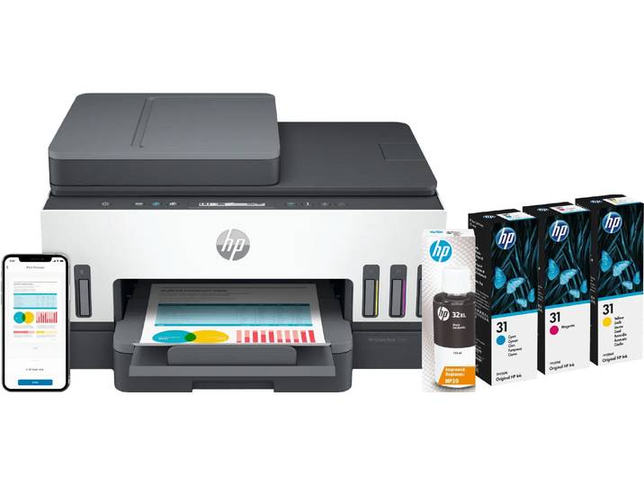 HP Smart Tank 7305 + 1 set extra inkt