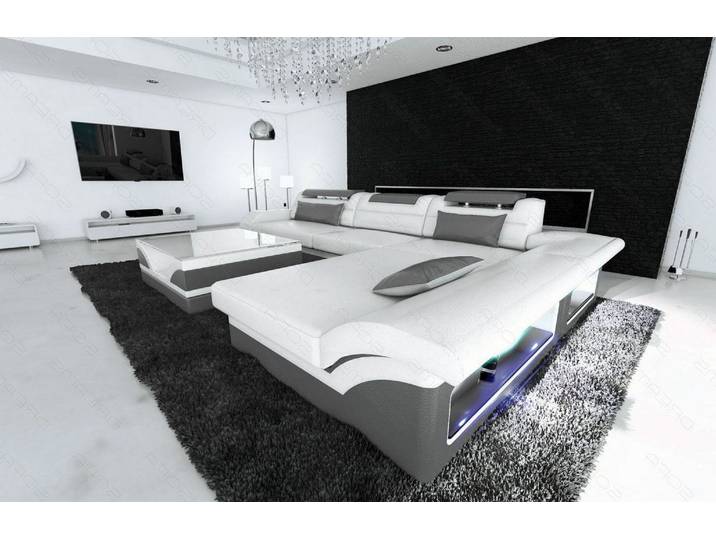 Mini Couch Monza Eleganz L-Form in Leder
