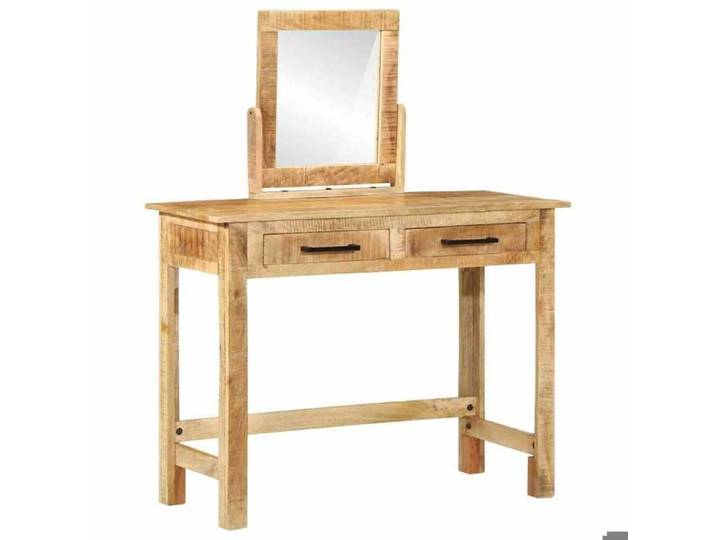 En solde  Coiffeuse moderne Table de Beauté pour femmes avec tiroir Marron 100x40x120 cm A221