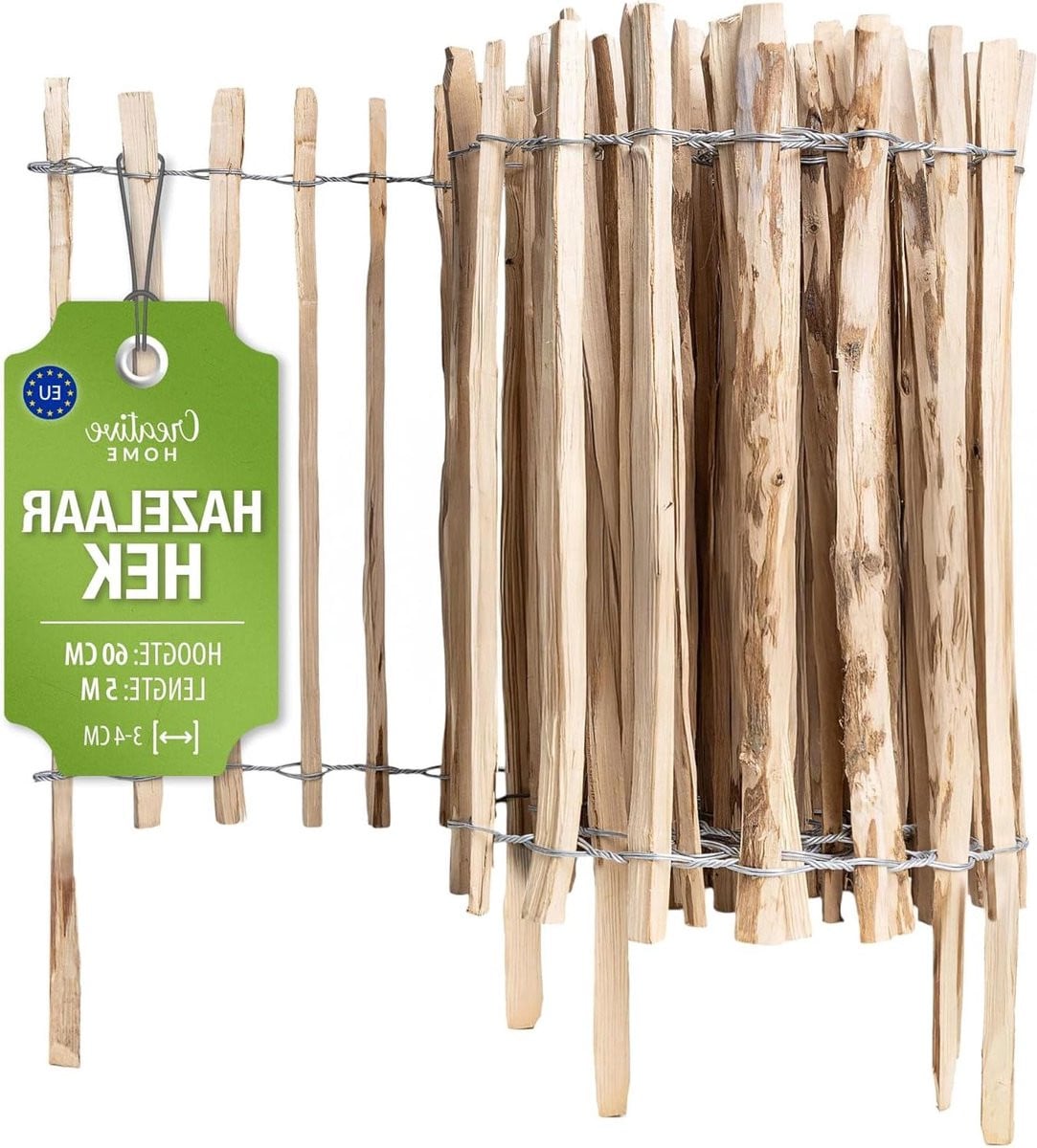 Houten Tuinafscheiding Hazelnoot - Bruin - 5 Meter Lang