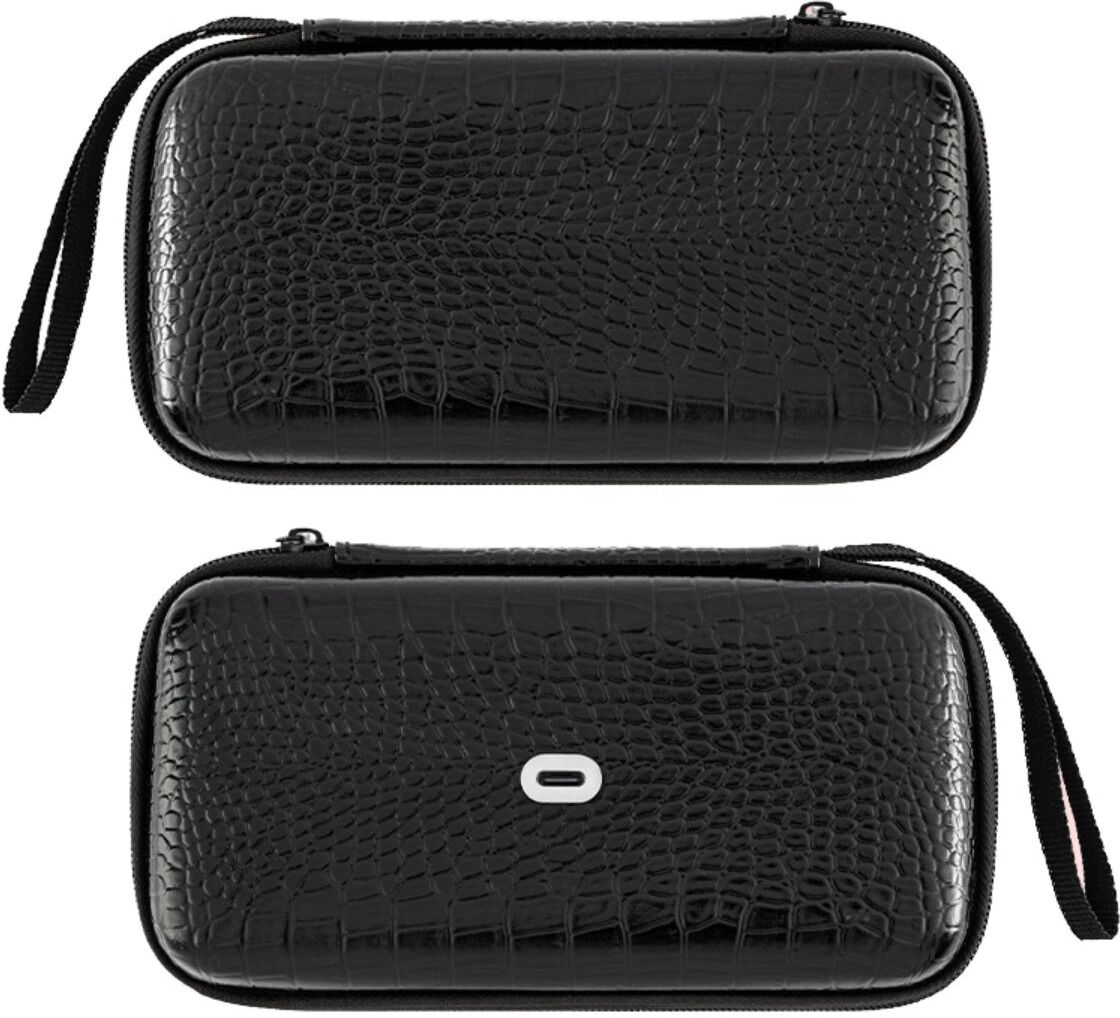 INF LED-Make-up-Spiegel-Tasche – Beleuchtete Reise-Kosmetiktasche mit stufenlos dimmbarer Touch-LED und Reißverschluss Schwarz