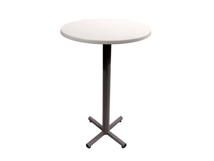 Table mange-debout Coffee ronde Ø.70 x H.115 cm - Plateau Blanc – Pied central Aluminium