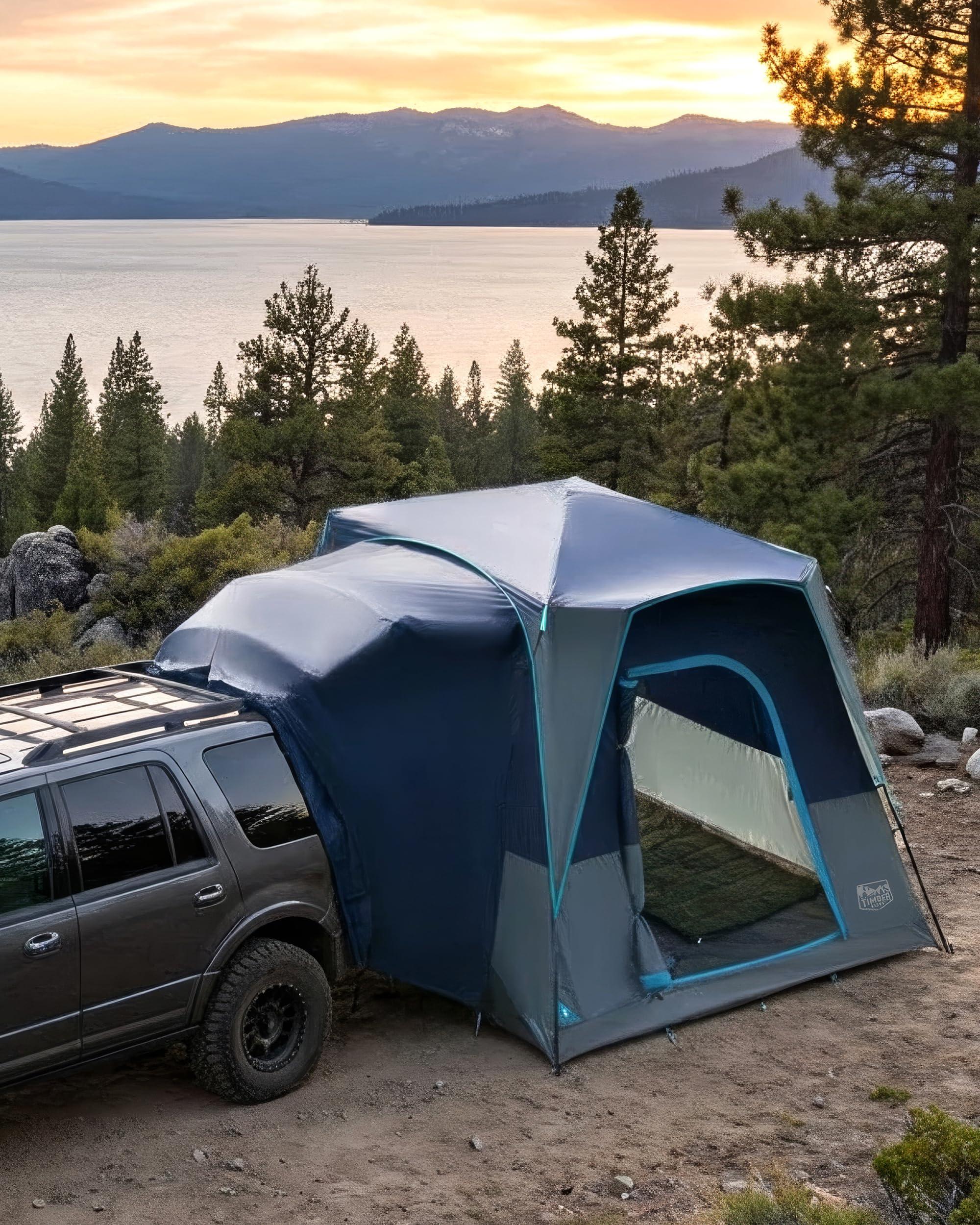 Heckzelt Autozelt Dachzelt SUV - 305 x 245 cm - Wasserdicht 2000 mm - Für 4 bis 5 Personen - Mit Tragetasche