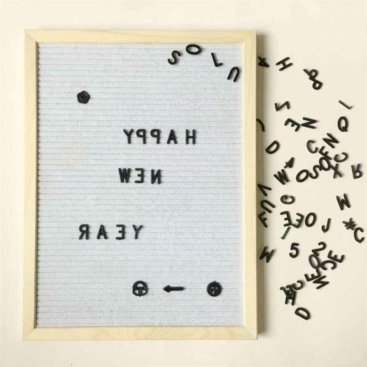 Wit Letterbord Fotolijst met 920 Tekens voor Decoratie - 30 x 40 cm