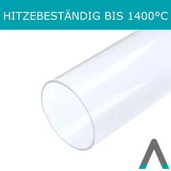 APANA Quartz Glasröhre Glas Tube Heizpilz Pelletfackel Länge 1120 mm Durchmesser 100 mm - hitzebeständig bis zu 1400 Grad