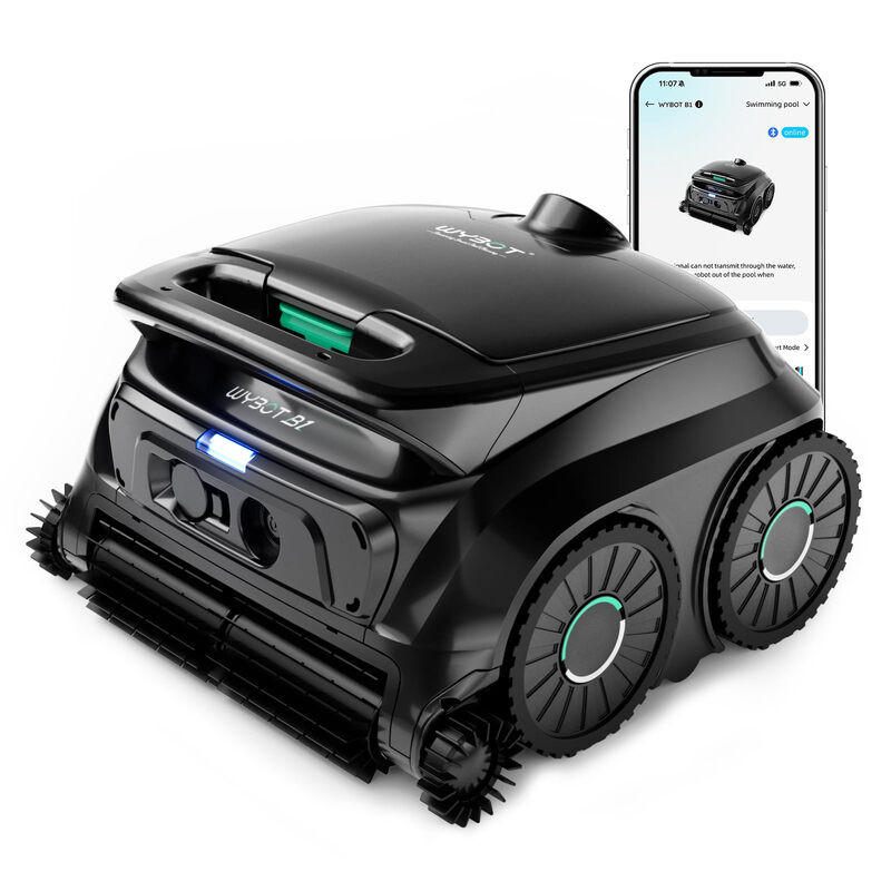 WYBOT B1 Robot Zwembadreiniger - Draadloze Zwembadstofzuiger voor Vloer- en Wandreiniging - Zwart Groen