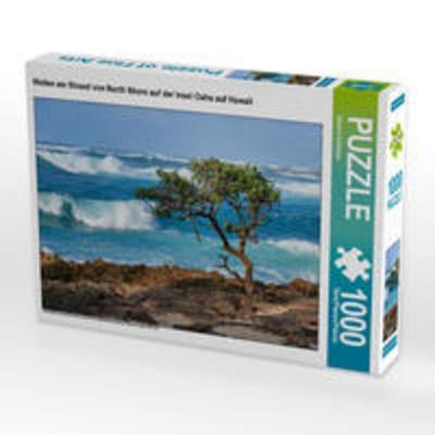 CALVENDO Puzzle Wellen am Strand von North Shore auf der Insel Oahu auf Hawaii 1000 Teile Lege-Größe 64 x 48 cm Foto-Puzzle Bild von Sandra Schänzer