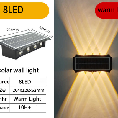 Multisell Products Hub Solar Waterproof Up And Down Luminous Lighting For House Garden Exterior Wall Decoration warm 8led 1pcs