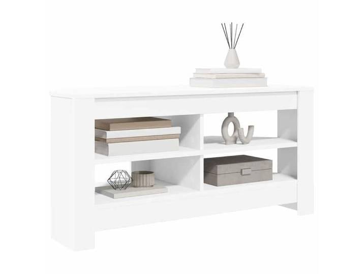 CHIC Meuble TV d'Angle - ZENCORE - MEUBLE DE SEJOUR - Blanc 102x40 5x45cm - Bois d'ingénierie 5897