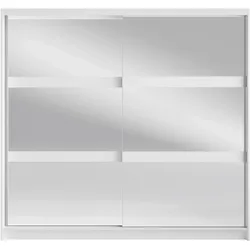 SCHWEBETÜRENSCHRANK SILVA 230/215/62cm 2-türig mit Spiegel Weiß