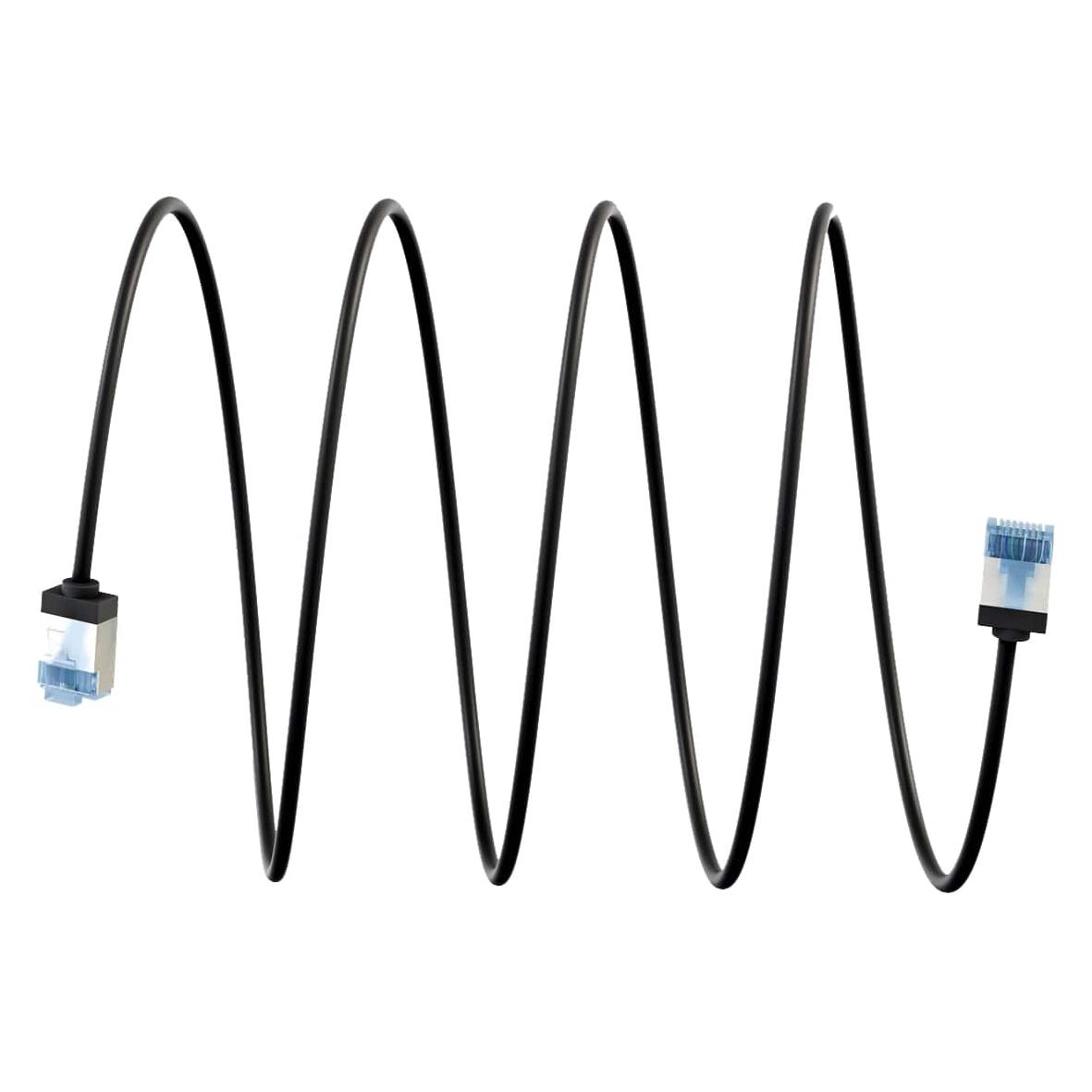 Goobay Ultraflexibles CAT 6A Patchkabel, slim, U/FTP, schwarz (PiMF, U/FTP, CAT6a, 1 m) (74318)