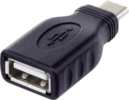 Renkforce USB 2.0 Adapter [1x USB-C Stecker - 1x USB 2.0 Buchse A] rf-usba-10 mit OTG-Funktion, vergoldete Steckkontakte
