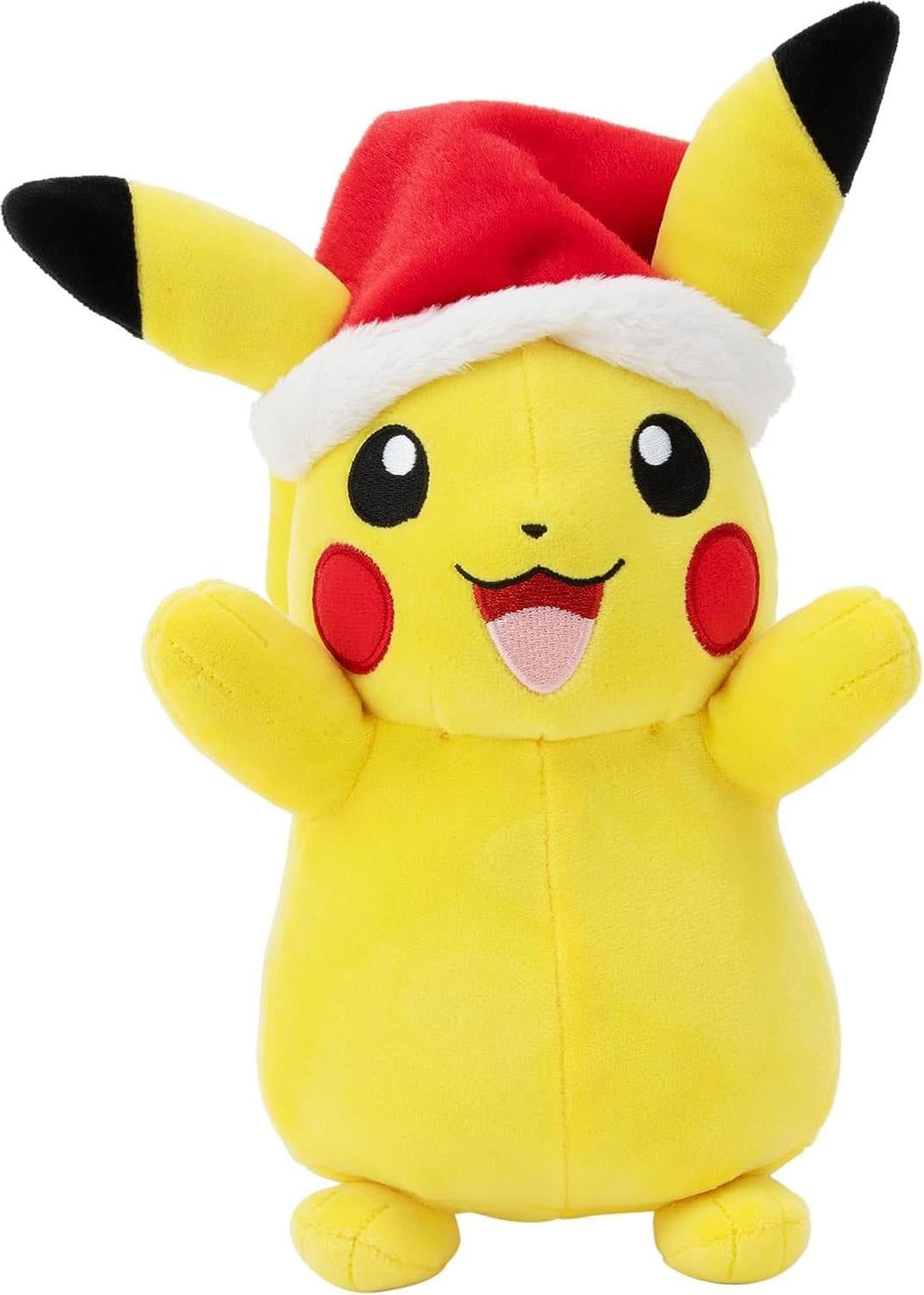 Jazwares Pokémon Pluche Figuur Winter Pikachu met Kerstmuts, 20 cm
