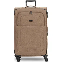 Redolz Essentials 12 LARGE 4 Rollen Trolley 79 cm mit Dehnfalte, Koffer, Braun