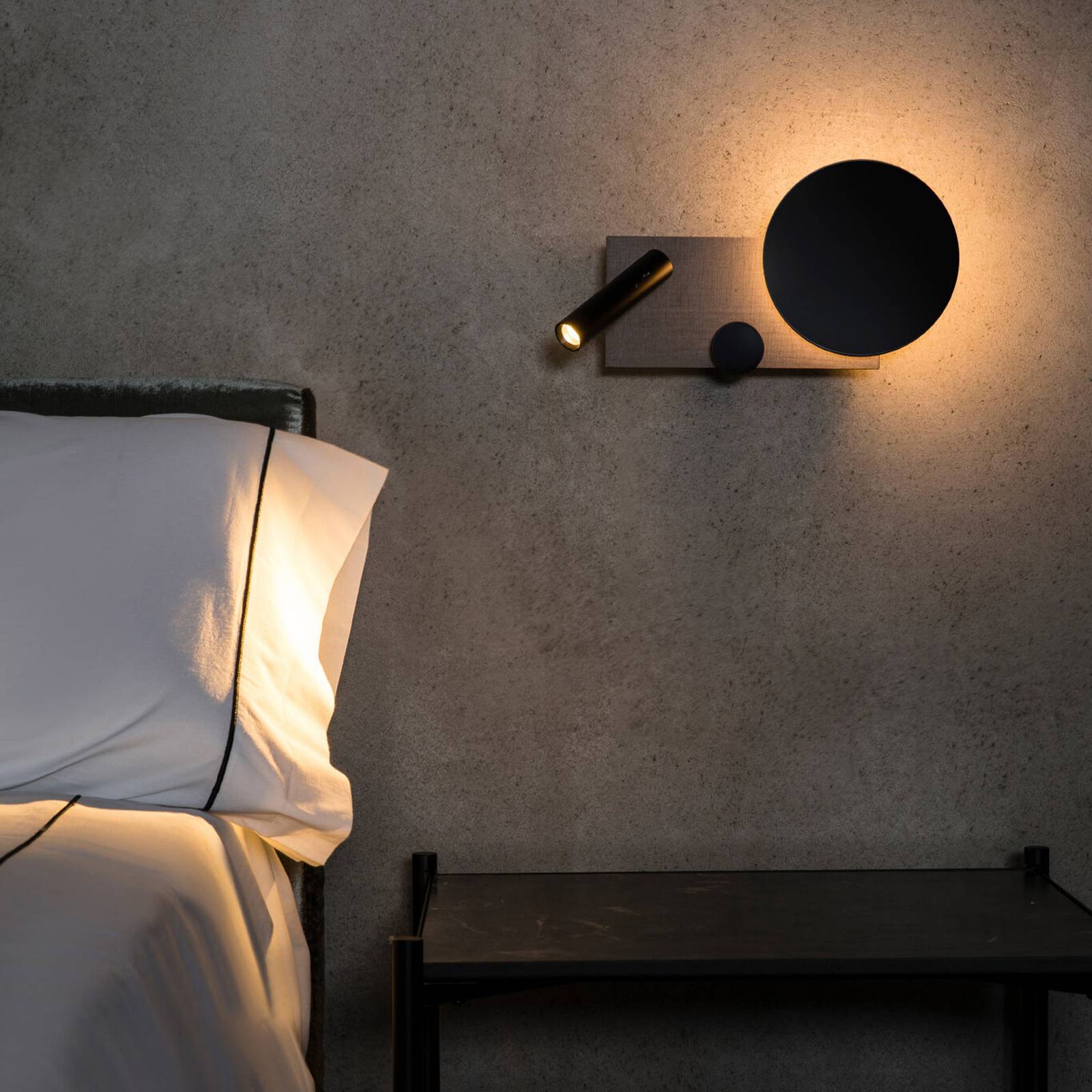 FARO BARCELONA LED Wall Light Klee, dimmable, Alu / grey / zinc, Living / Dining Room, Aluminium, Modern, Wall Light