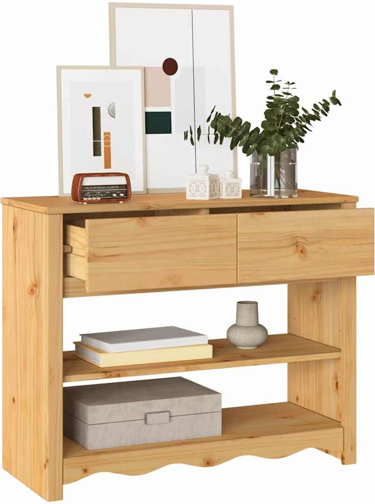 vidaXL Table console avec tiroir Drammen Chêne 89,5 x 37 x 73 cm