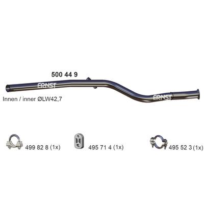 ERNST Reparaturrohr, Katalysator 500449 mitte für Peugeot
