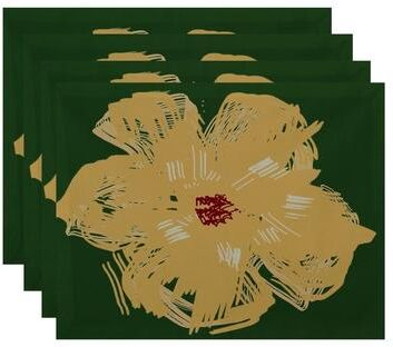 E by Design Large Floral Print Table Top Placemat (Set of 4)