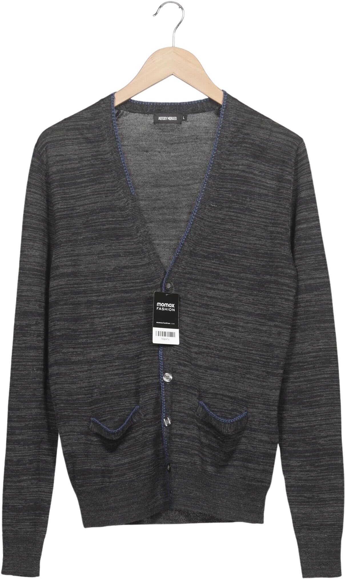 Antony Morato Herren Strickjacke, Grau, Gr. L, Synthetik / Wolle - Second Hand