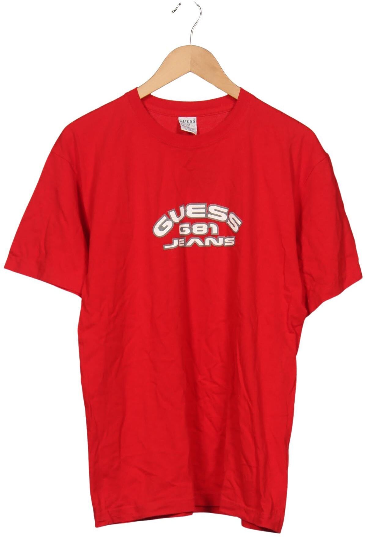 Guess Herren T-Shirt, Rot, Gr. M, Baumwolle - Second Hand