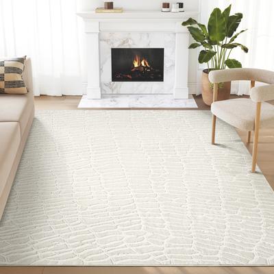 Abani Rugs Abani Neutral NTL100A Cream Pebble Pattern Seamless Area Rug