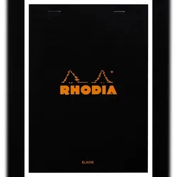 Rhodia 10x Gehefteter Notizblock Rhodia No.16 A5 80 Blatt blanko 80g - Schwarz 160009C