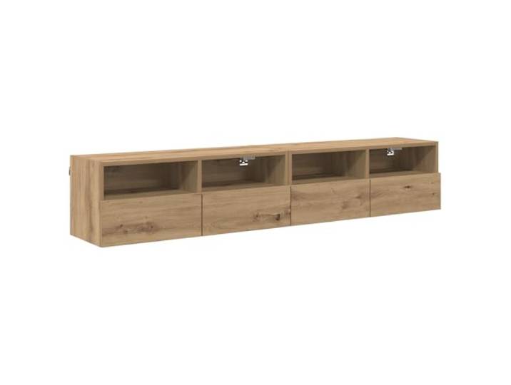 LMTYOENFG TV-Wandregal 2er Set Artisan-Eiche 80x30x30 cm Hängeregal Wandmontiertes Lowboard Set mit Scharniertüren für Wohnzimmer und Flur. Kompaktes Design schont die Bodenfläche.